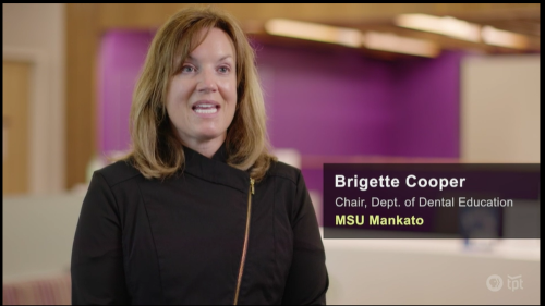 Screen capture of Minnesota State Mankato Dental Hygiene faculty being interviewed for TPT documentary Uncovered Minnesota Dental Crisis