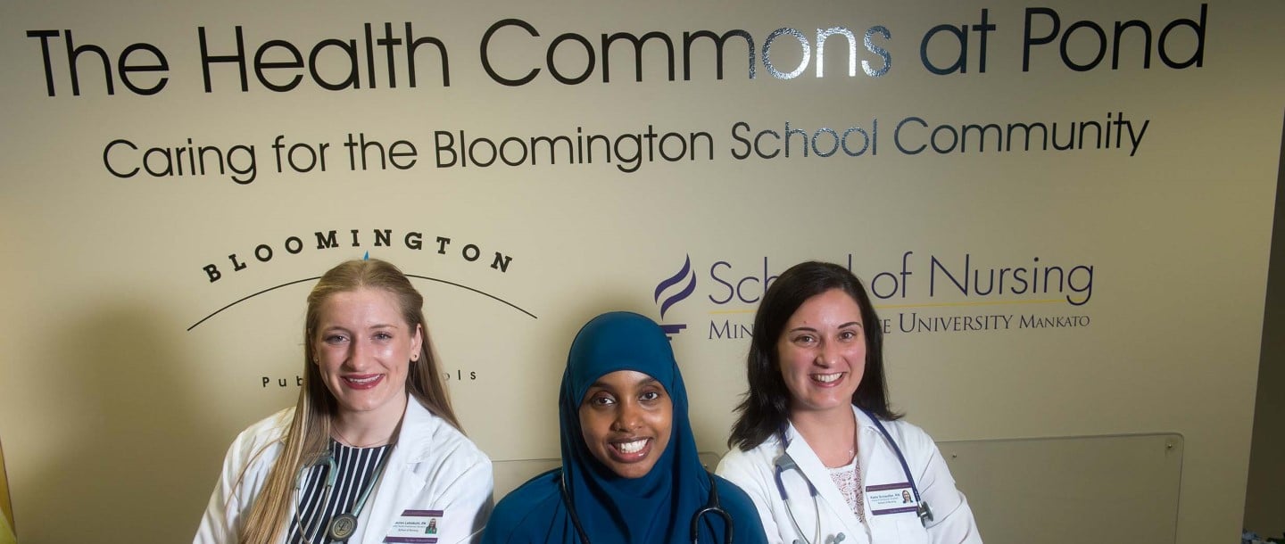 Nursing students from the nursing program at the Health Commons at Pond medical clinic
