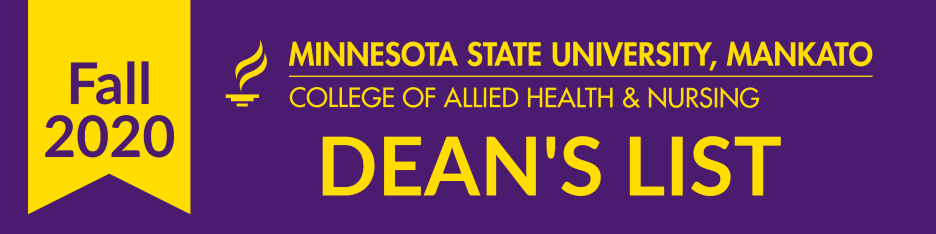 Fall 2020 College of Allied Health and Nursing Dean's List