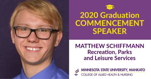 2020 Graduation Commencement speaker Matthew Schiffmann graduating from the Department of Recreation, Parks &amp; Leisure Services