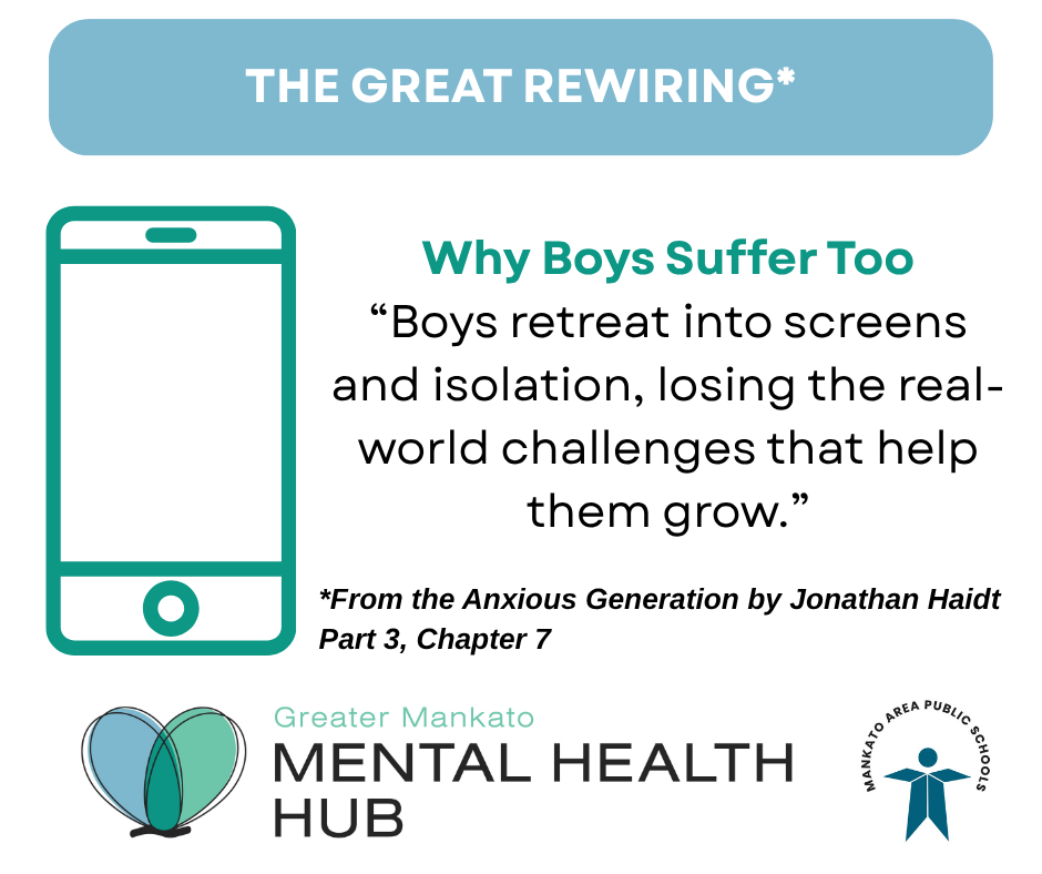 Boys retreat into screens and isolation, losing the real-world challenges that help them grow.