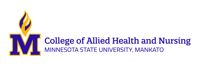 The College of Allied Health and Nursing wordmark with the Minnesota State University, Mankato logo