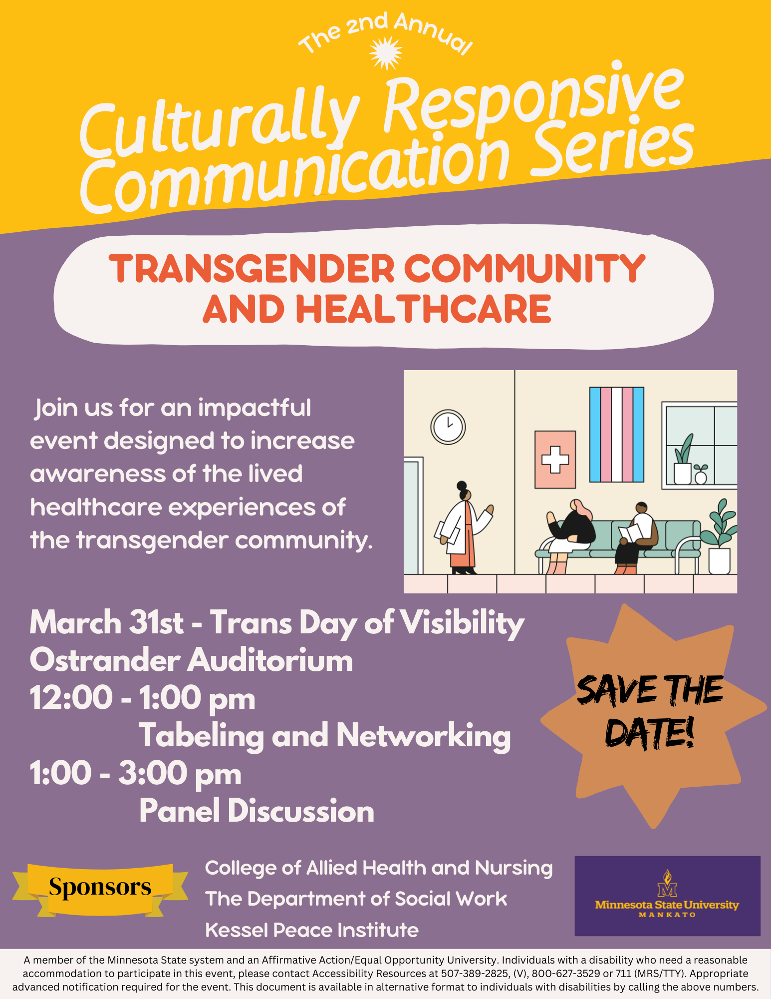 Belonging Culturally Responsive Communication Series Transgender Community and Healthcare Seminar poster