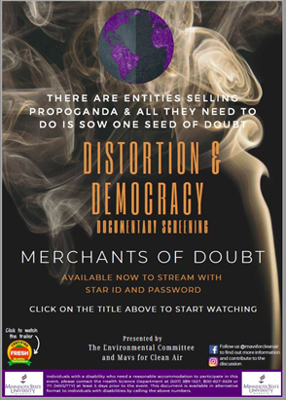 The Distortion and Democracy Merchants of Doubt documentary poster cover