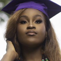 Favour Nwandu posing in her graduation gown