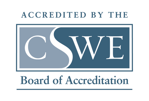 Accredited by the Council on Social Work Education Board of Accreditation logo