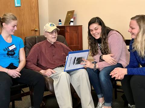 Students with Memory Book Program participant